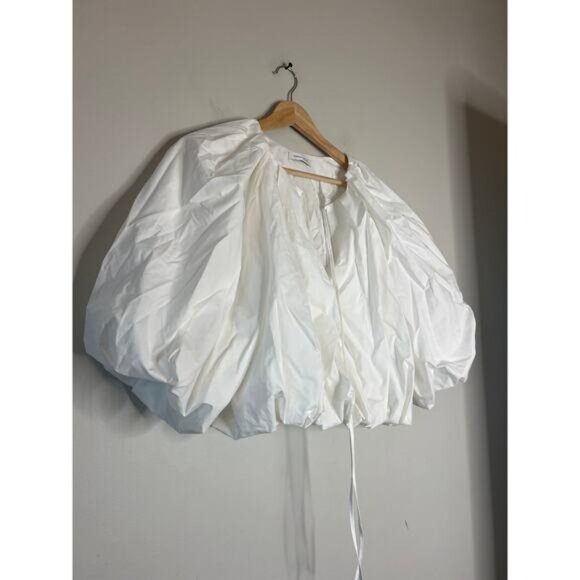 NEW Rebecca Taylor Puff Cuffs Short Sleeve Priya Bubble Top White Size: XS - Picture 3 of 8